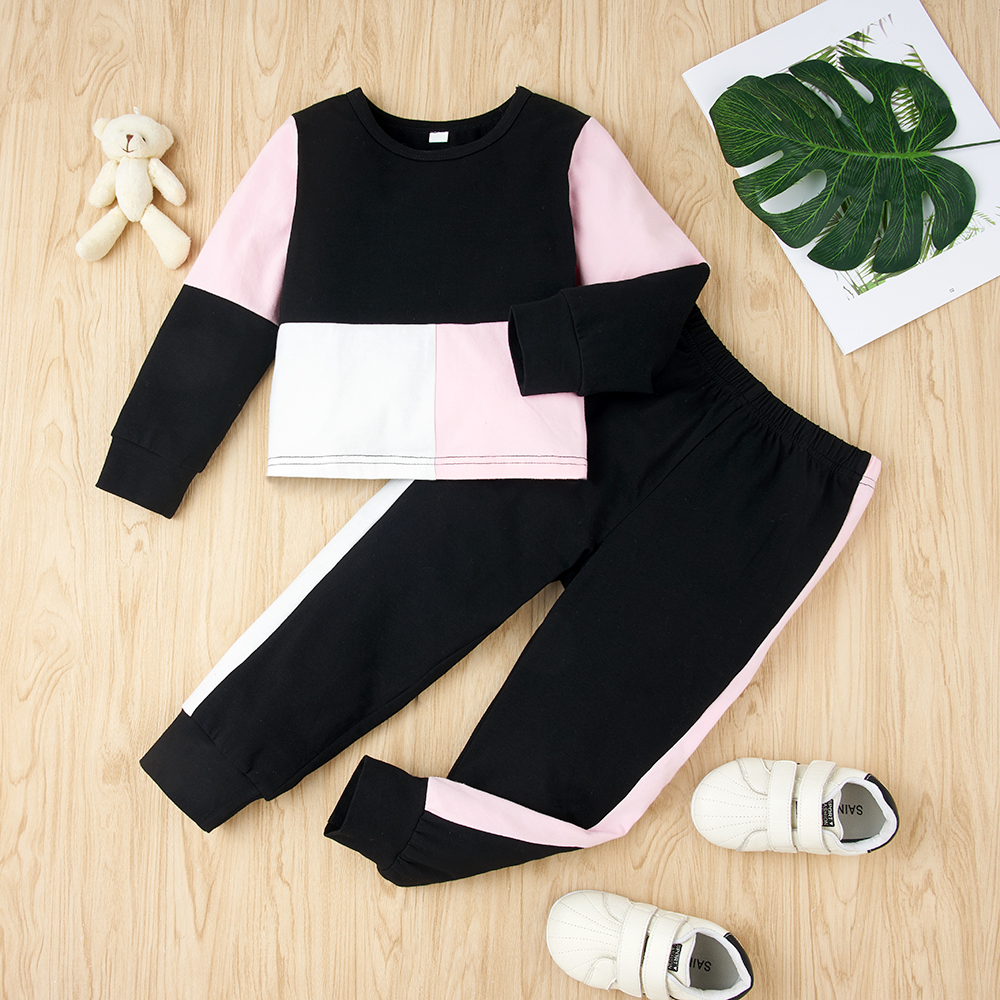 

2-piece Baby / Toddler Colorblock Top and Pants Set