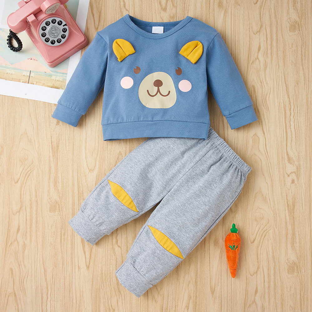 

2pcs Baby Boy casual Animal Baby's Sets Cotton Fashion Long Sleeve Infant Clothing Outfits