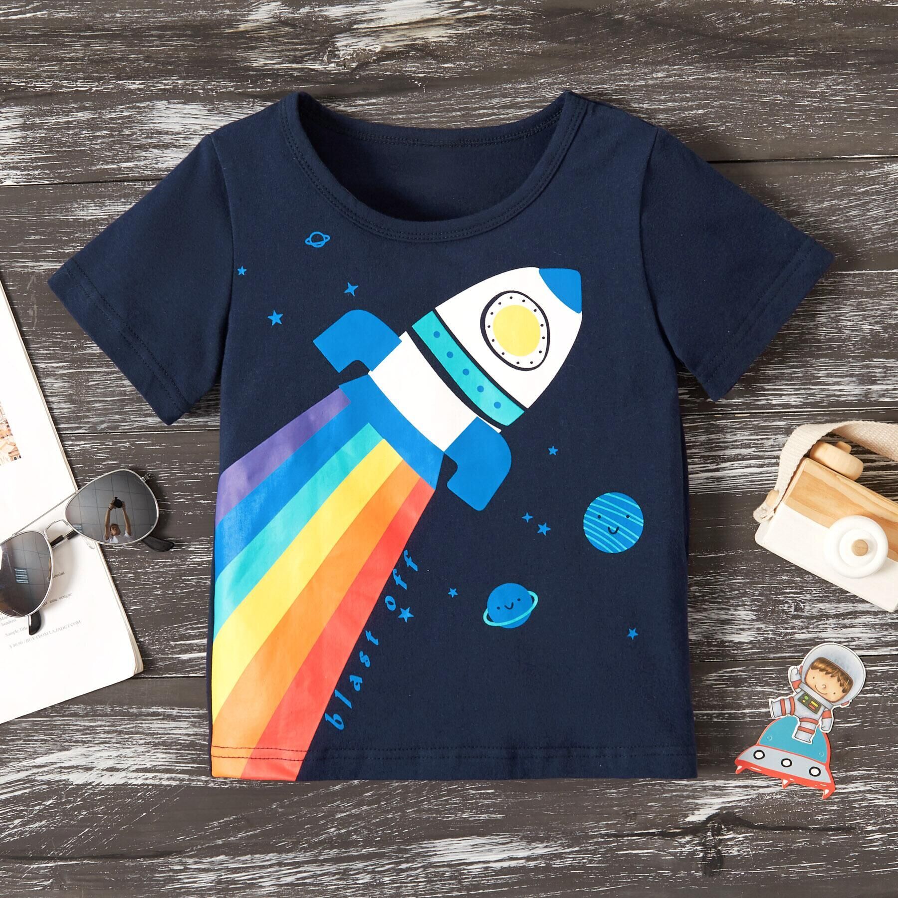 

Toddler Boy Rocket Print Tee