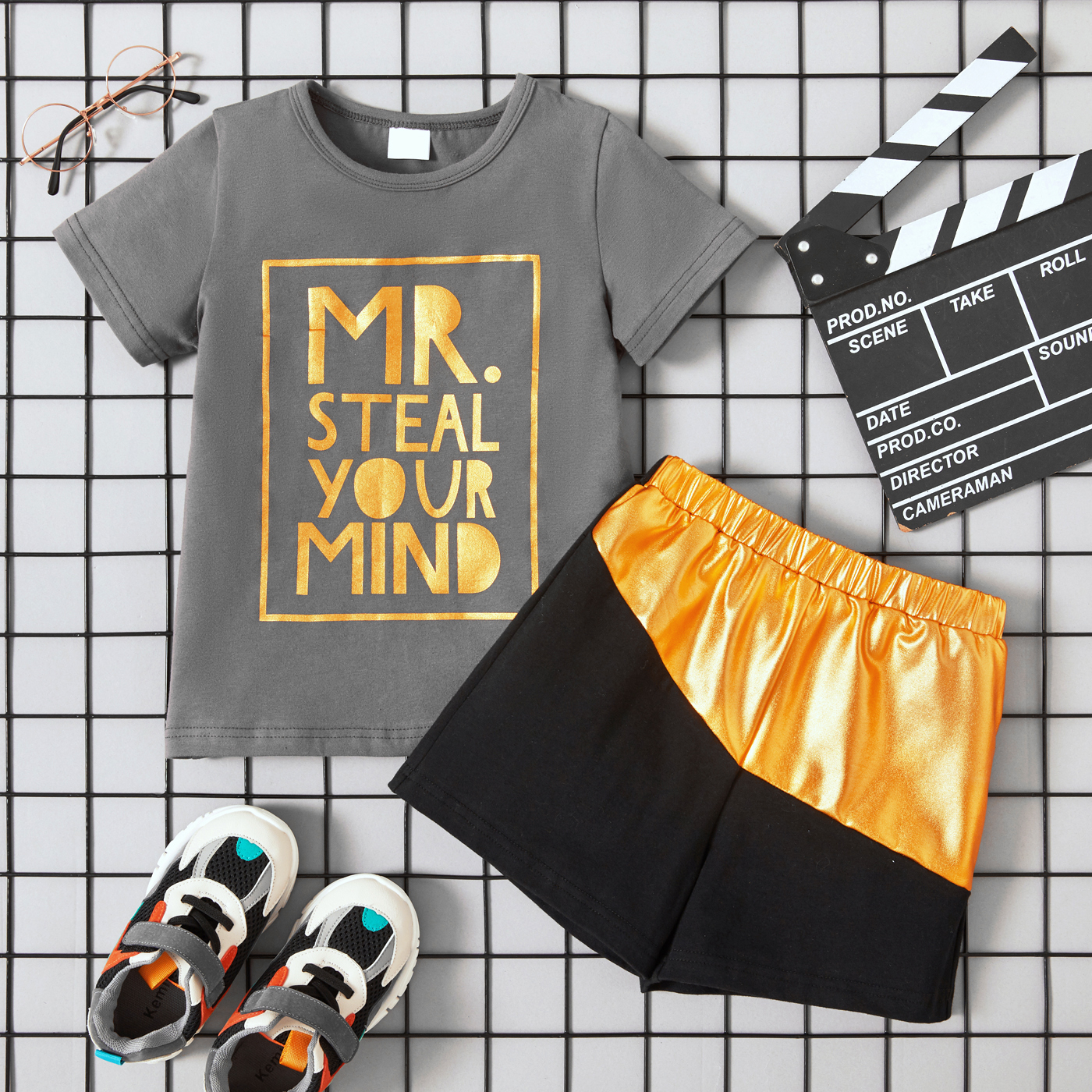 

2-piece Toddler Boy Letter Tee and Shorts Set
