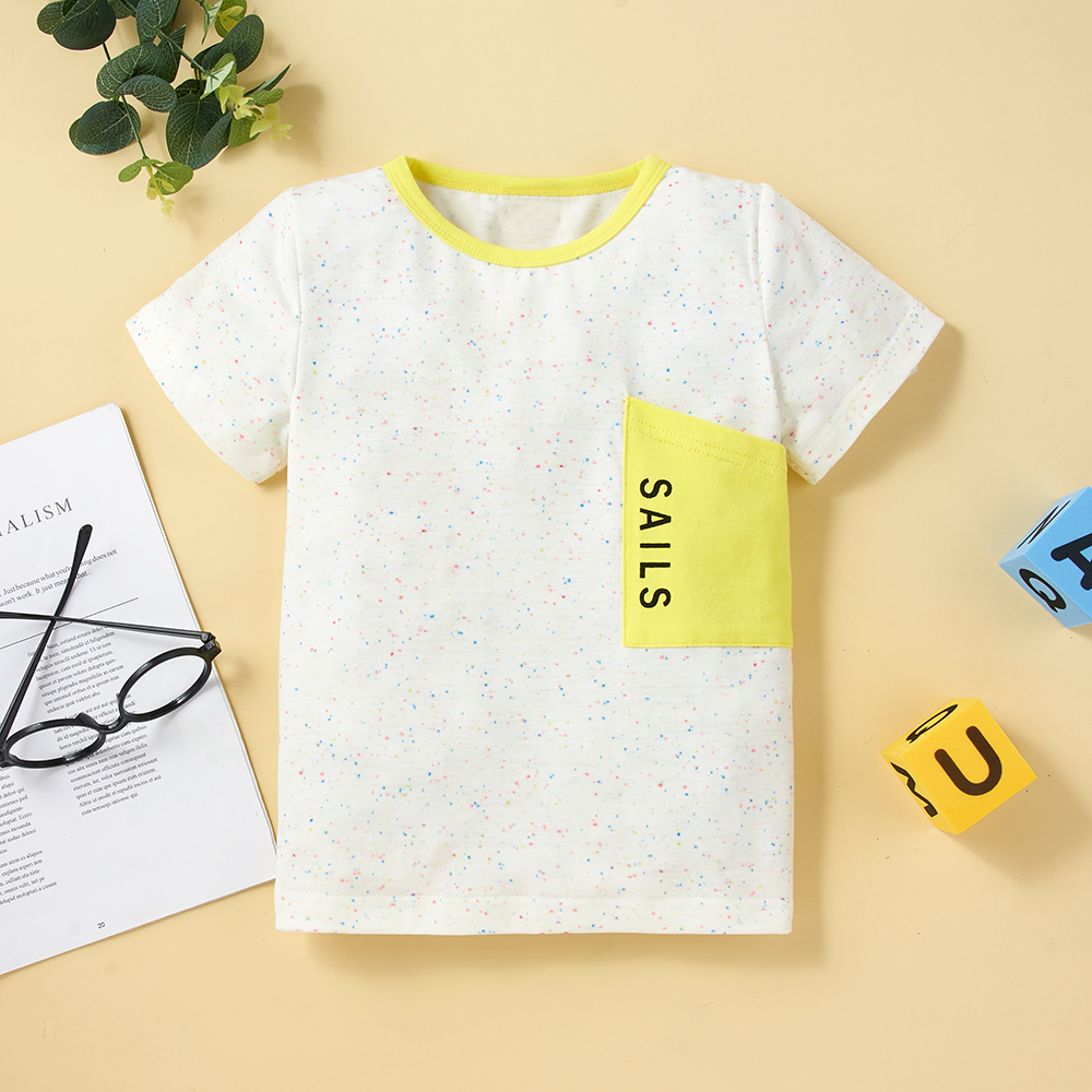 

Toddler Boy Casual Letter Splice Tee