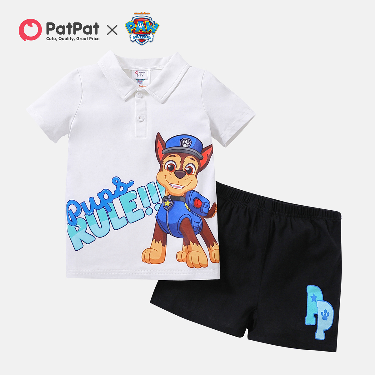 

PAW Patrol 2-piece Toddler Boy Chase Polo Shirt and Solid Shorts Set