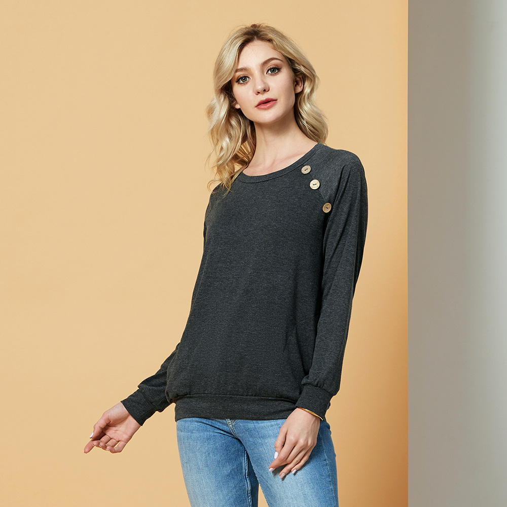 

Fashionable Button Long-sleeve Tee