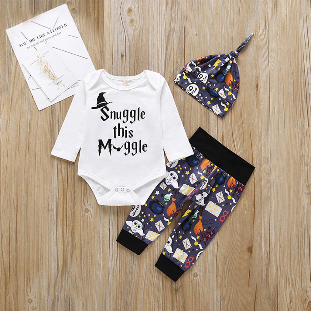 

Baby/Toddler's Letter Bodysuit, Cartoon Hat and Pants
