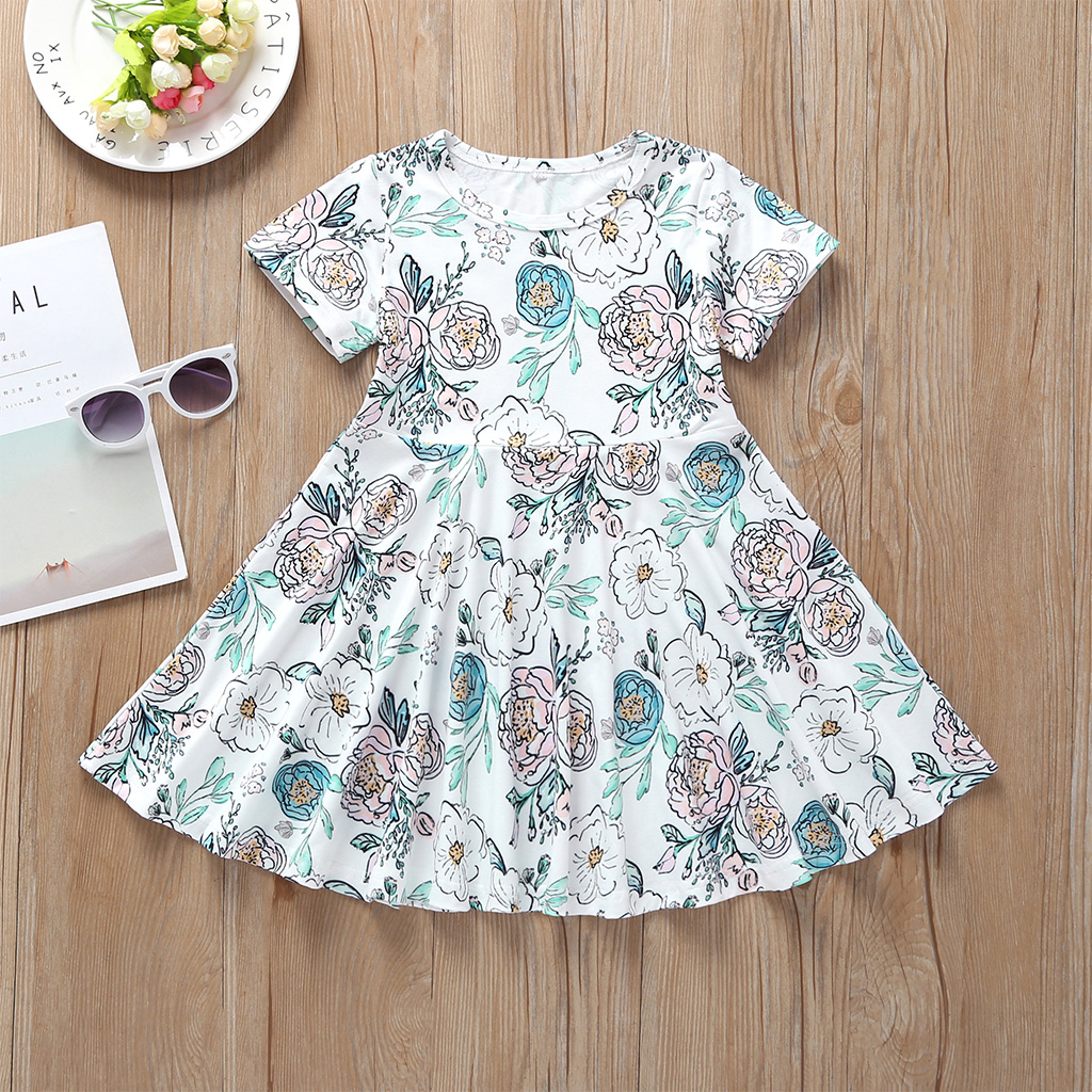 

Toddler Girls Rose Print Short-sleeve Dress