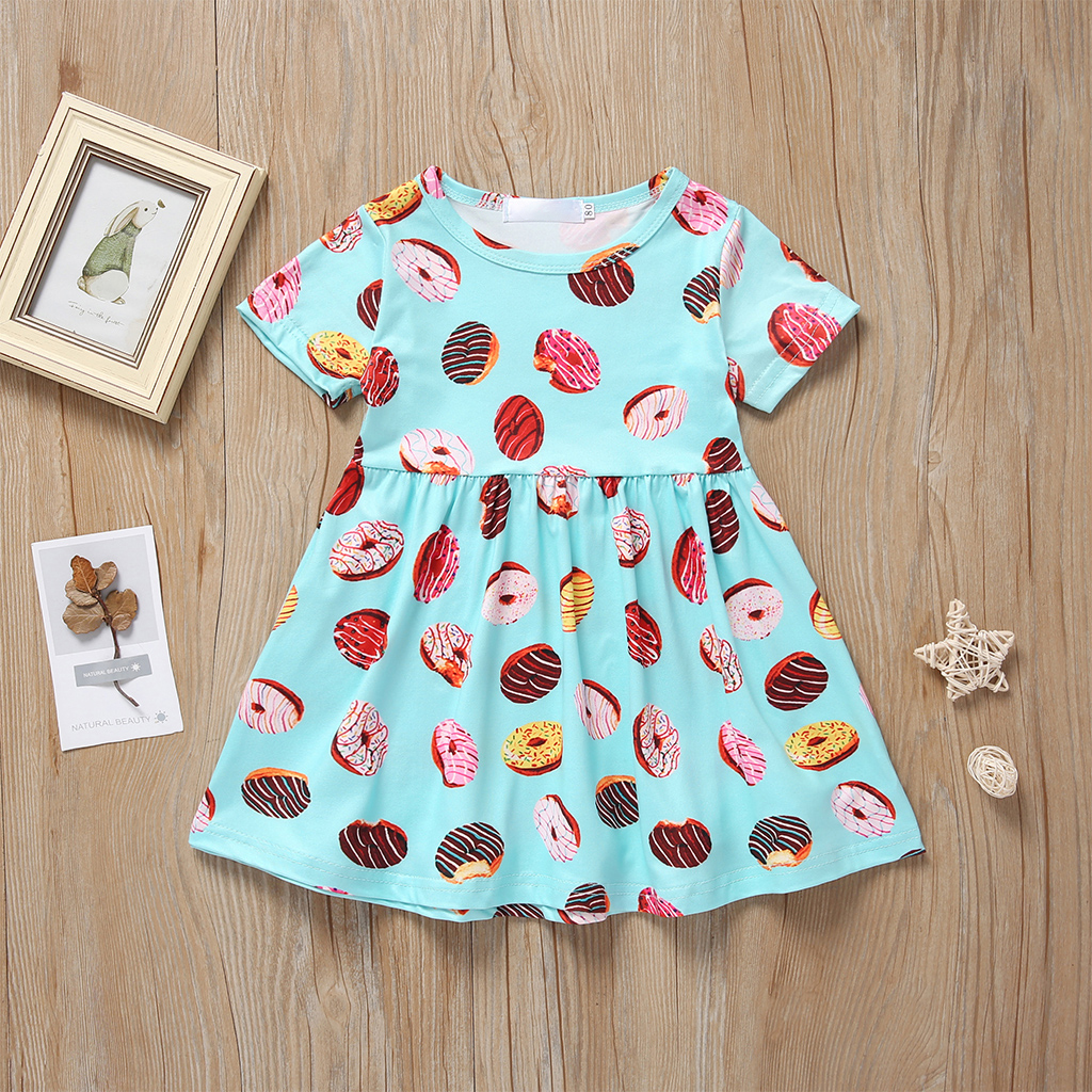 

Baby / Toddler Girl Doughnut Print Short-sleeve Dress