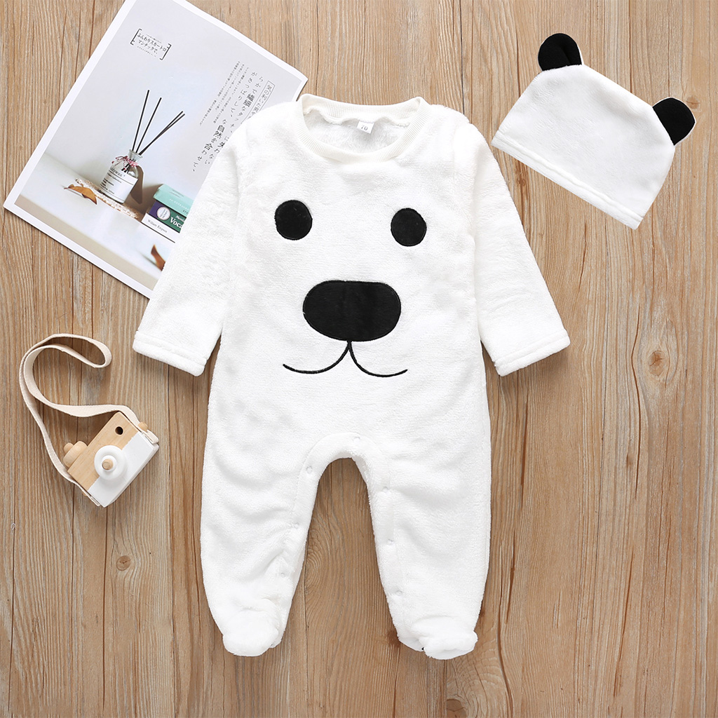 

Baby Boy / Girl Cute Dog Print Long-sleeve Jumpsuit and Hat