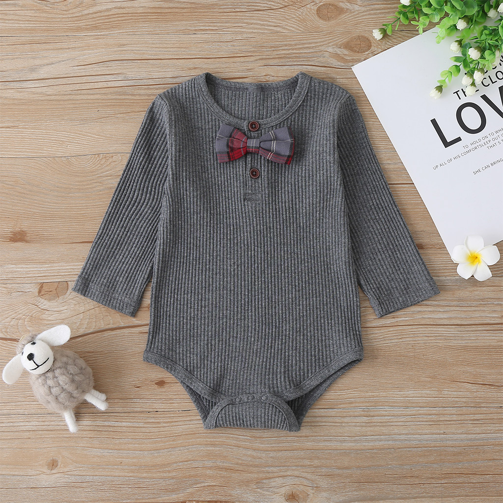 

Baby Solid Bow Tie Romper