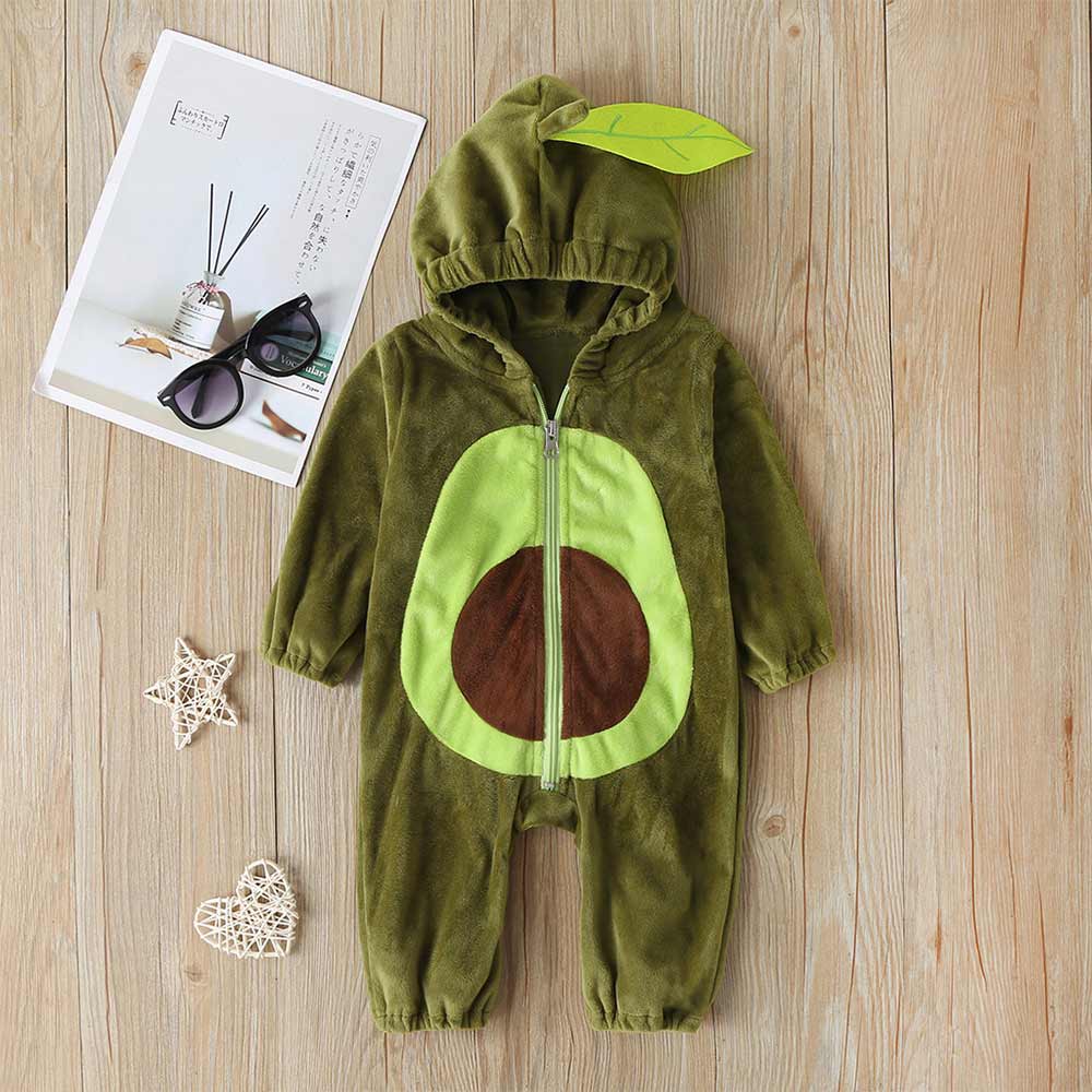 

Baby Fruit Hooded Avocado Jumpsuit