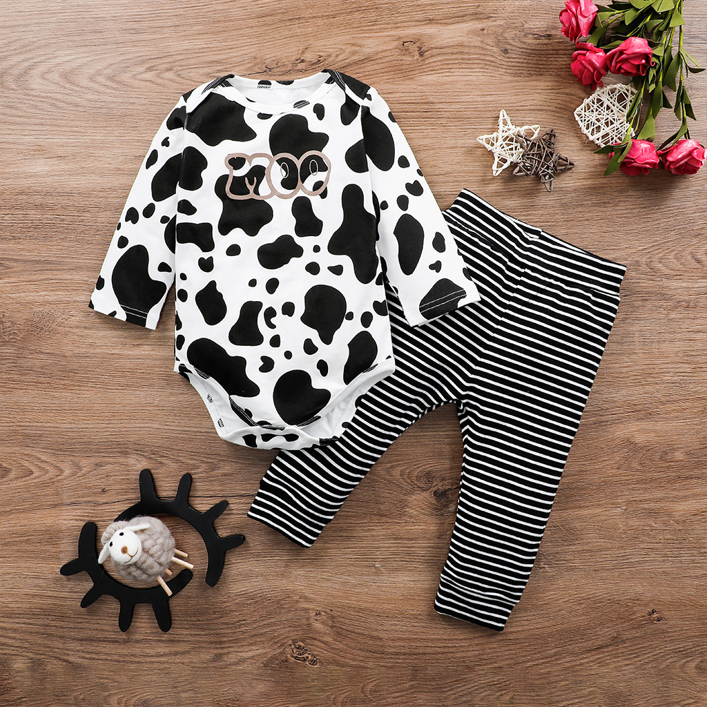 

2pcs Baby Long-sleeve Cotton Romper Unisex casual Letter Baby's Sets
