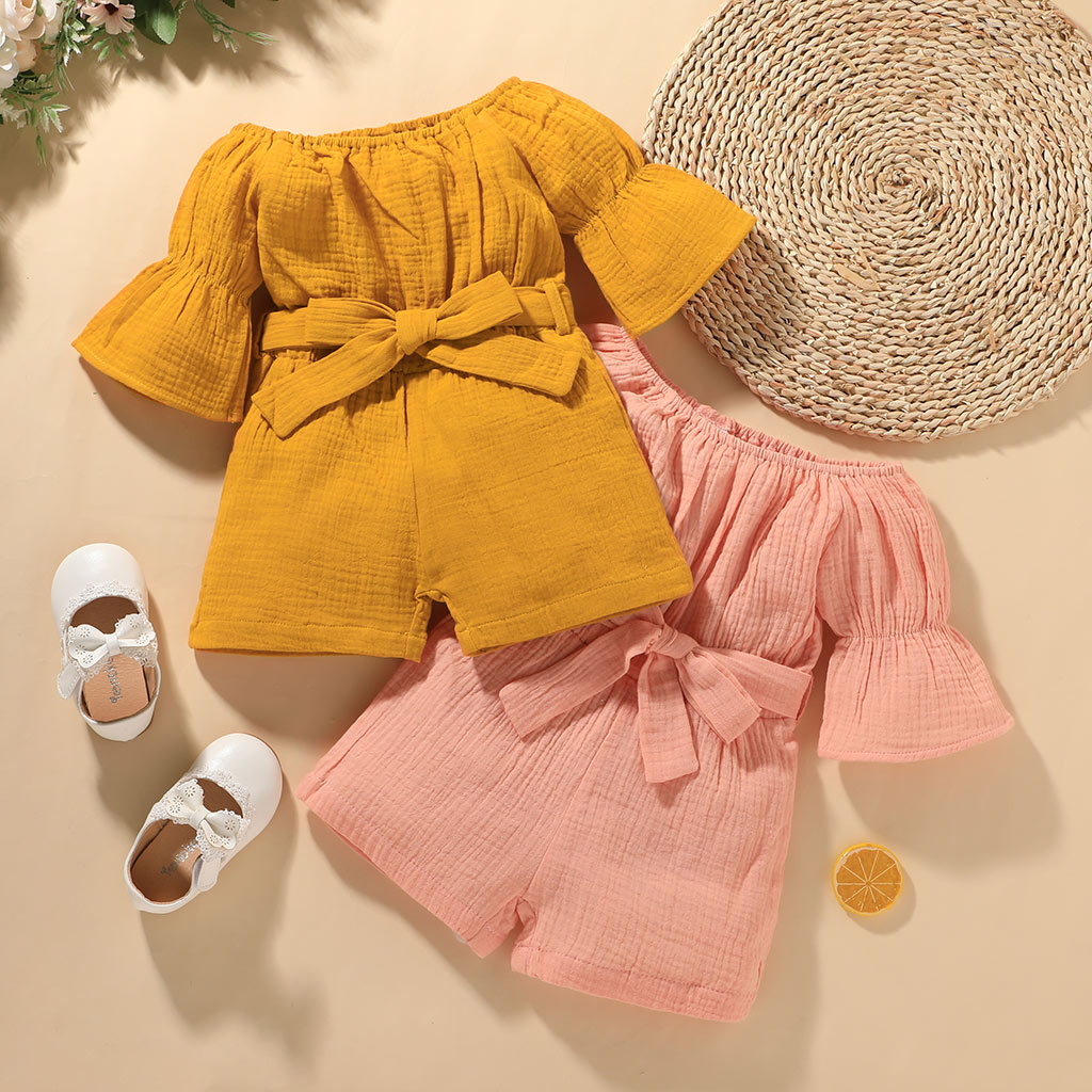 

Baby / Toddler Bowknot Flounce Jumpsuit