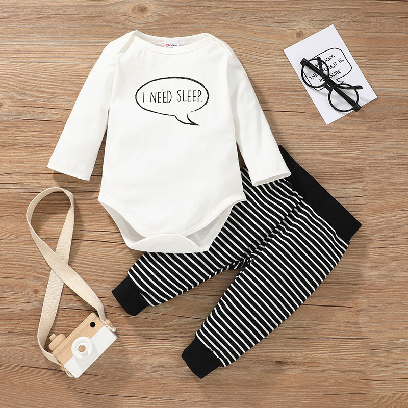 

2pcs Baby Long-sleeve Cotton Romper Unisex casual Baby's Sets