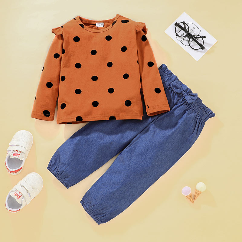 

2-piece Baby / Toddler Polka Dots Top and Pants Set