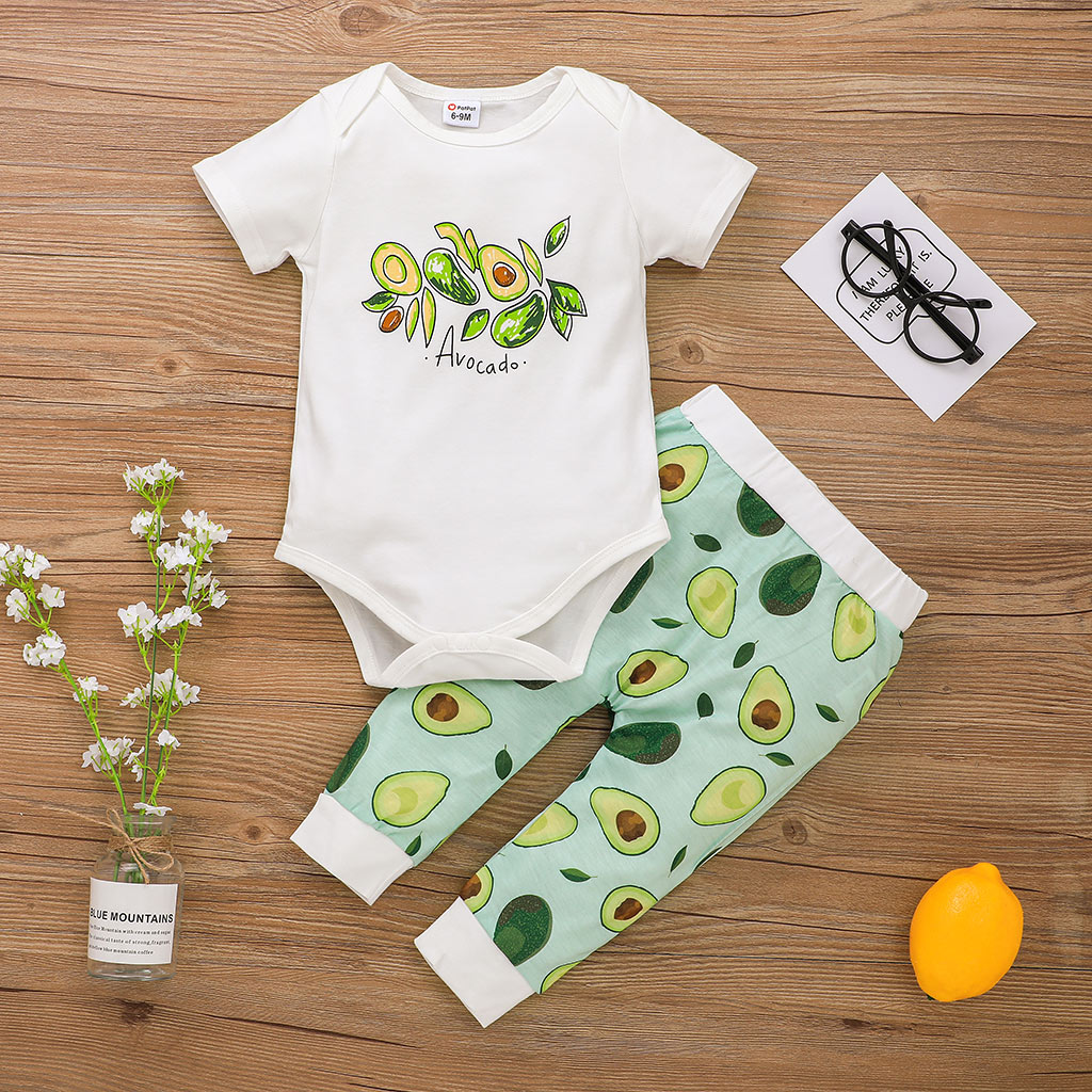 

2pcs Baby Unisex Short-sleeve Cotton Romper Sweet Lawyer Baby's Sets