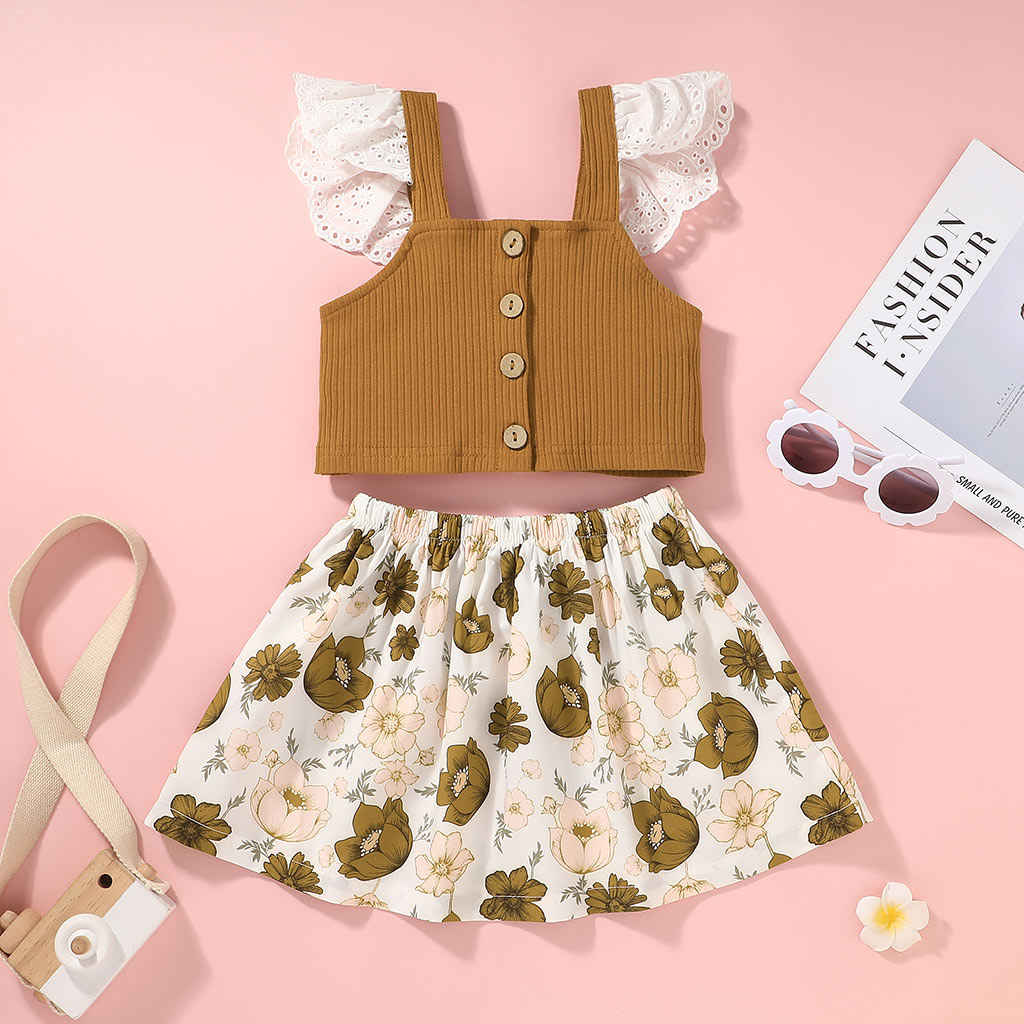 

2-piece Baby / Toddler Girl Casual Camisole and Floral Dress Set
