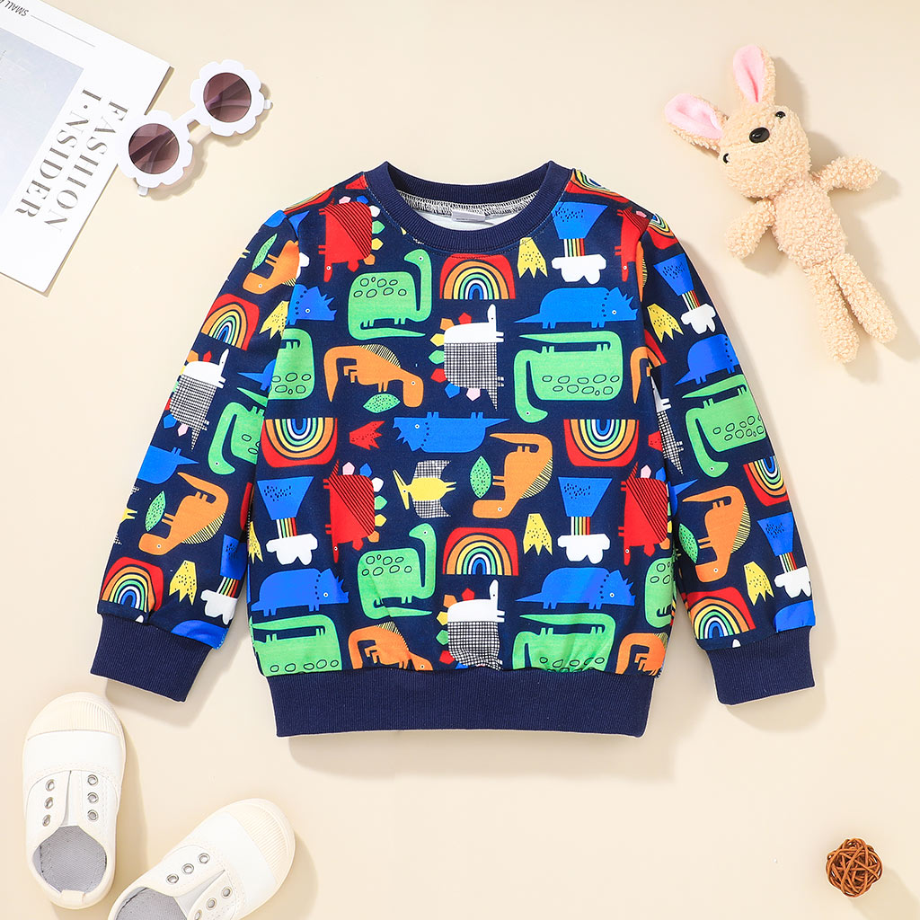 

Kid Boy Animal Print Colorblock Pullover Sweatshirt