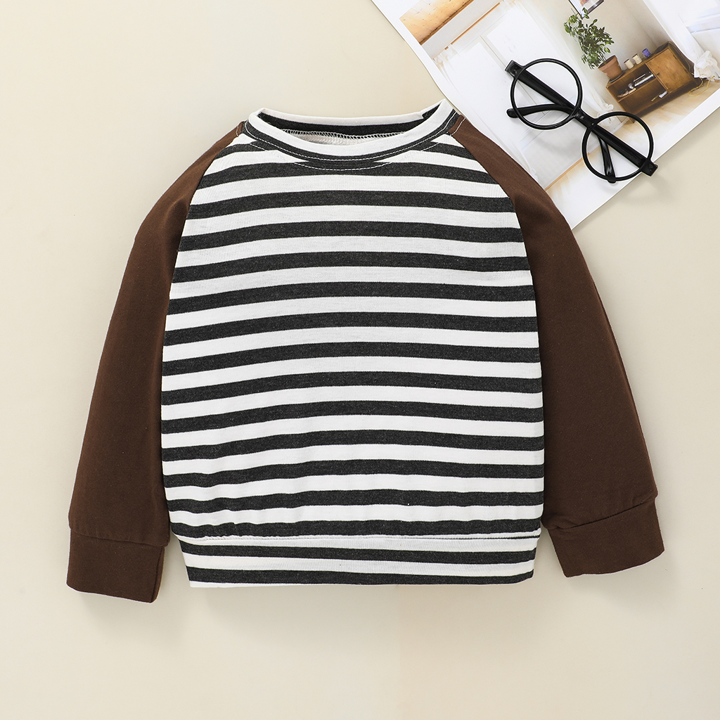 

Toddler Boy Striped Colorblock Long-sleeve Casual Top