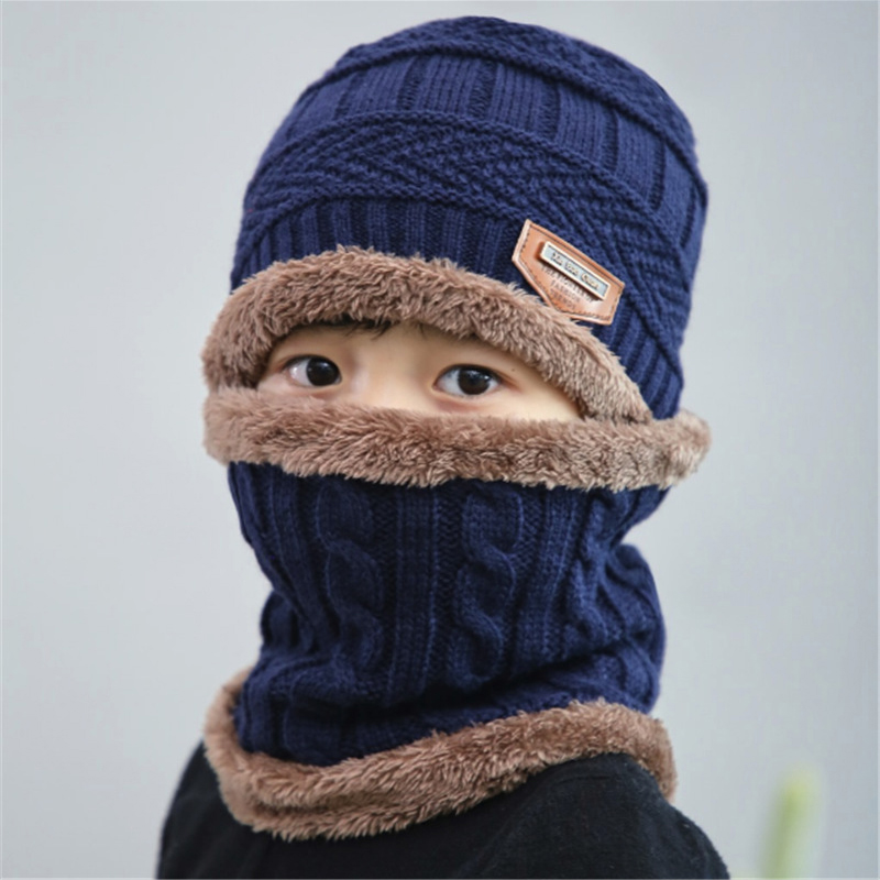 

2-piece Baby Warm Knitted Fleece Hat and Scarf