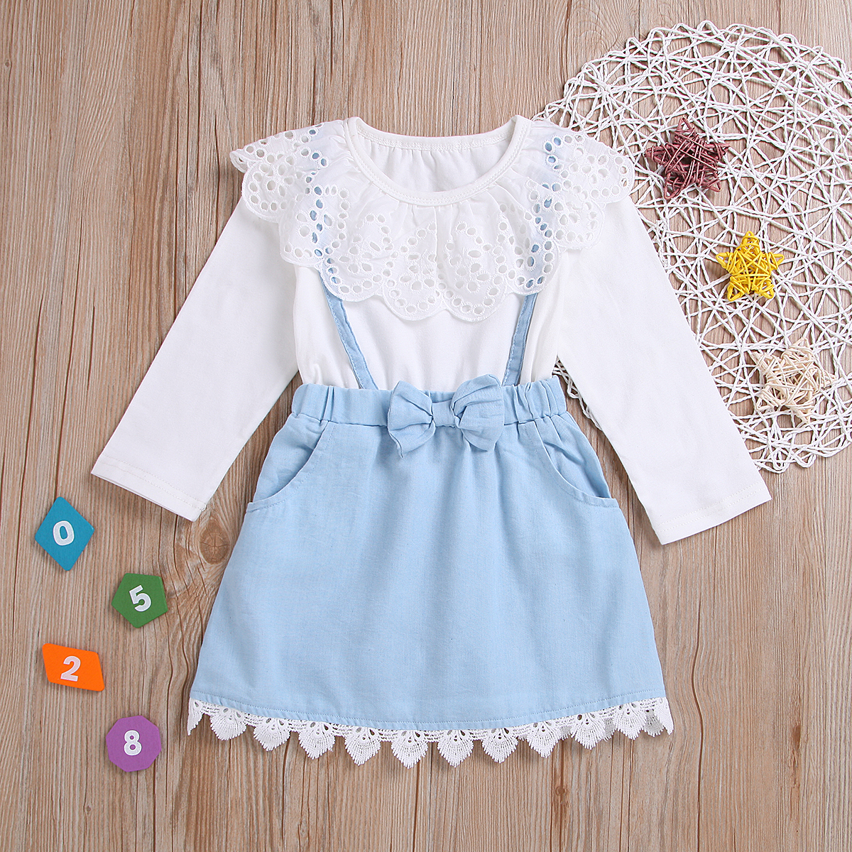 

Toddler Girl's Lace Faux-two Dress