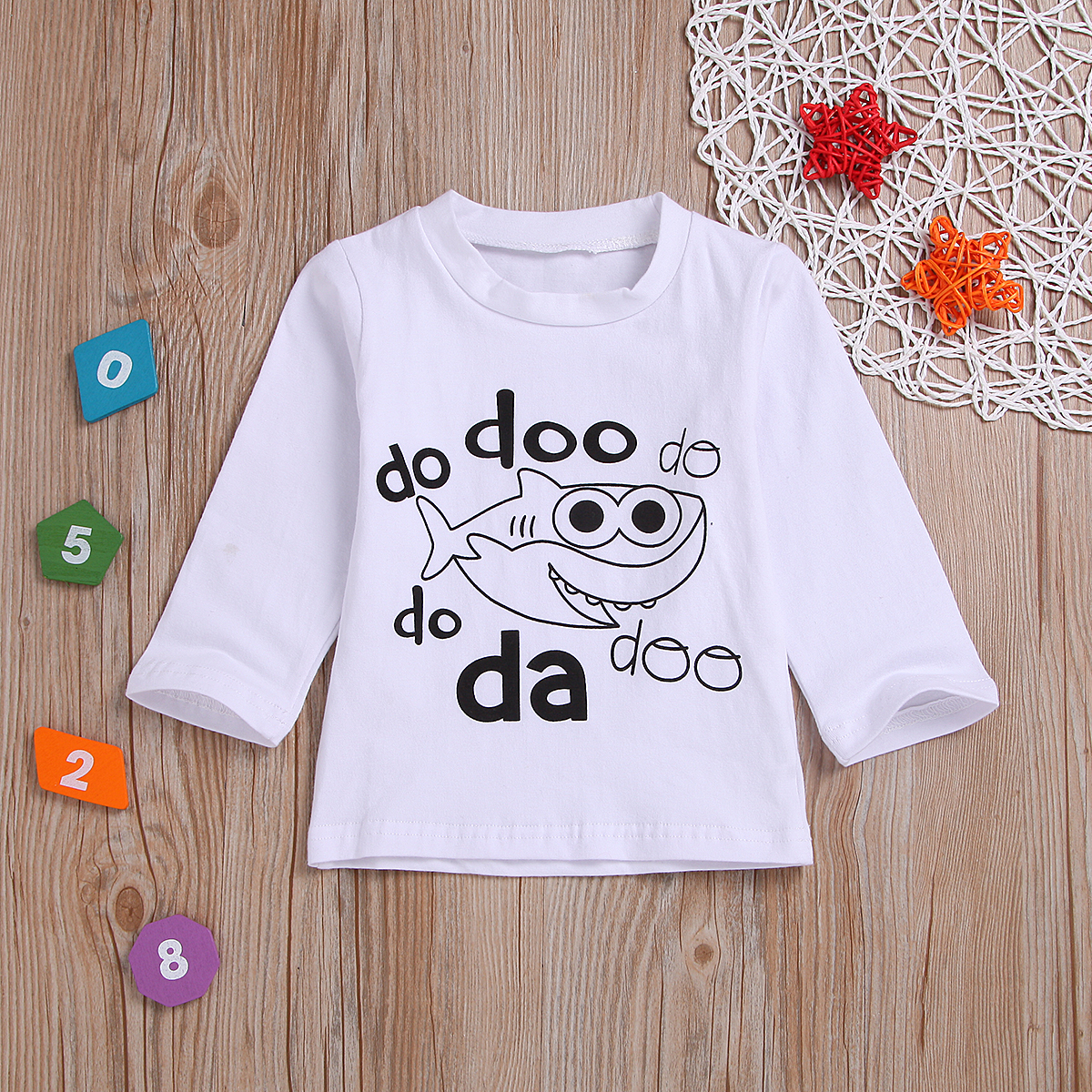

Baby/ Toddler's Shark Print Long-sleeve Tee