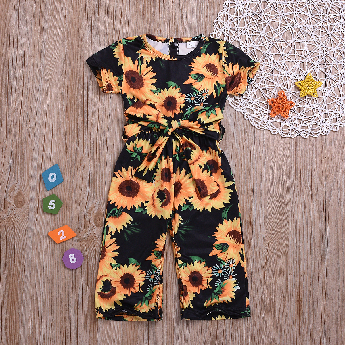 

Baby / Toddler Sunflower Short-sleeve Jumpsuit