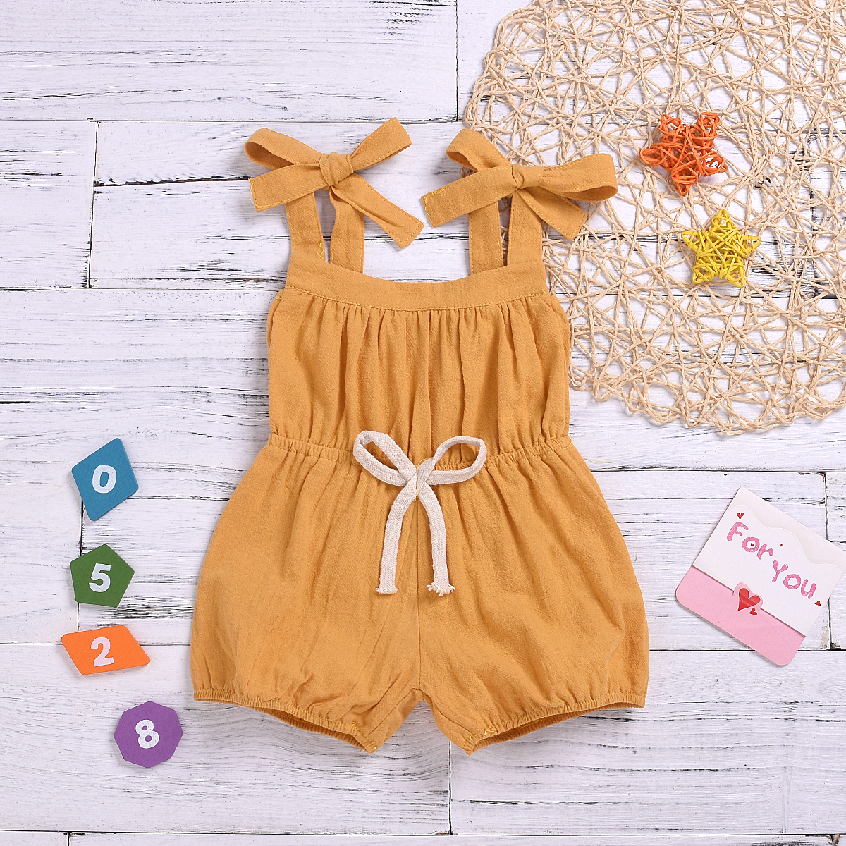 

Baby Solid Strappy Shorts
