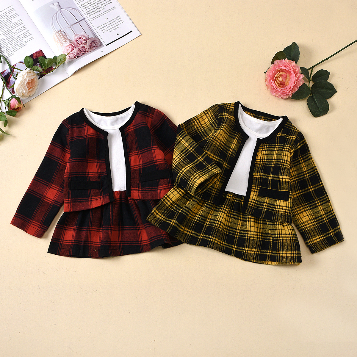 

Baby Girl Plaid Suit-dress