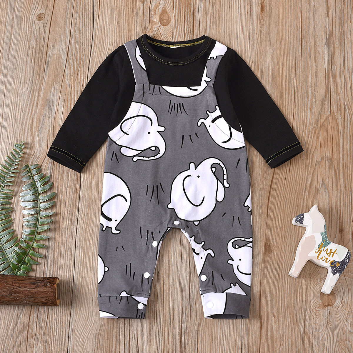 

Baby Elephant Faux-two Jumpsuit
