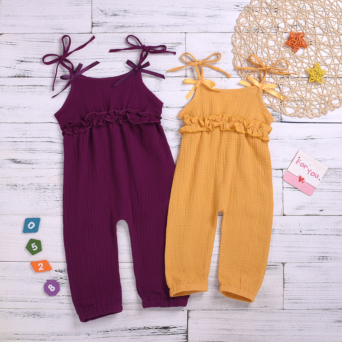 

Baby Solid Strappy Jumpsuit