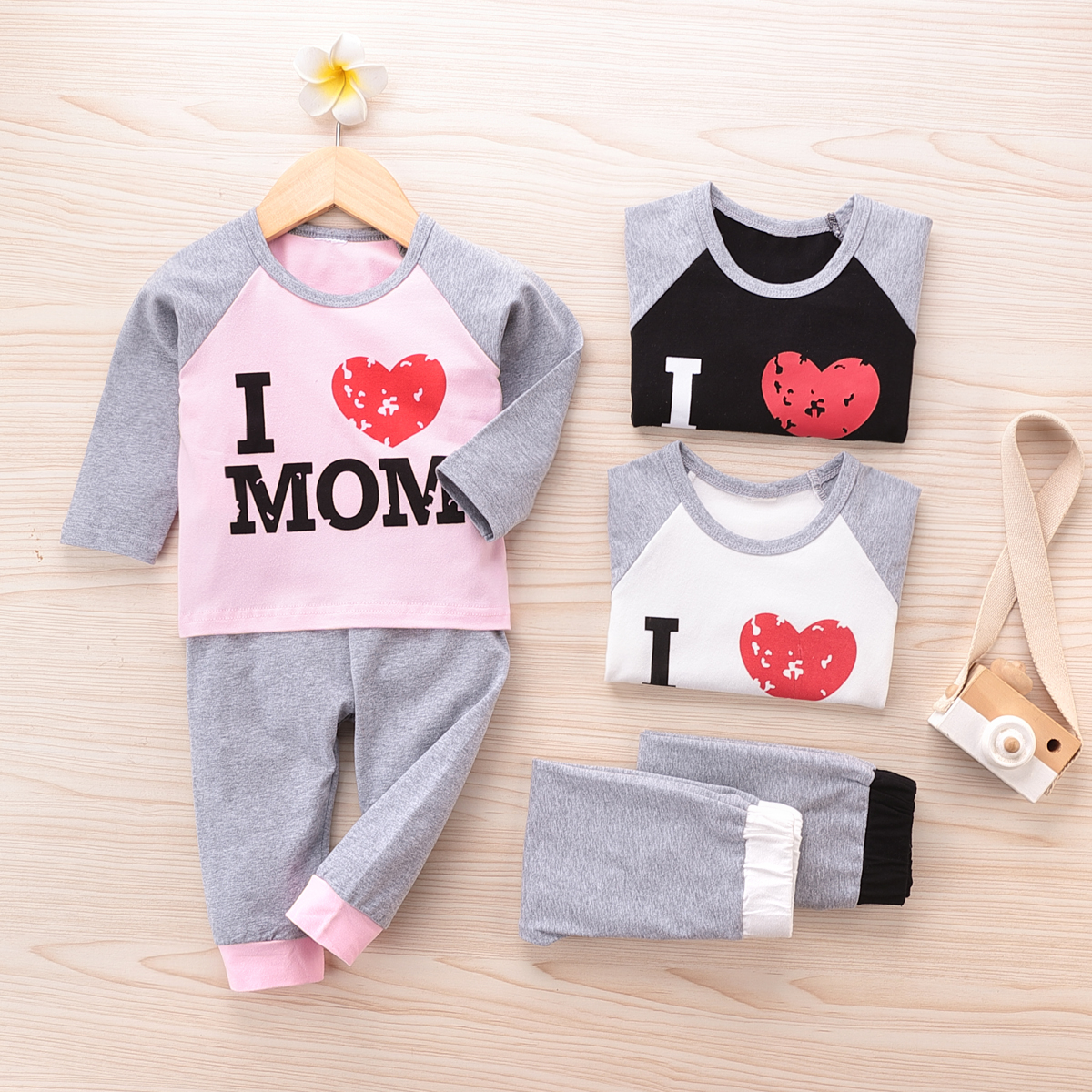 

2pcs Baby Unisex casual Letter Baby's Sets Long Sleeve Infant Clothing Outfits