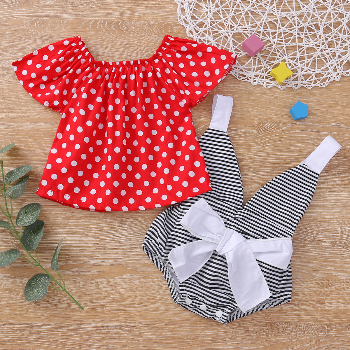 

2pcs Baby Girl Sweet Leopard Short-sleeve Romper Cotton Baby's Sets