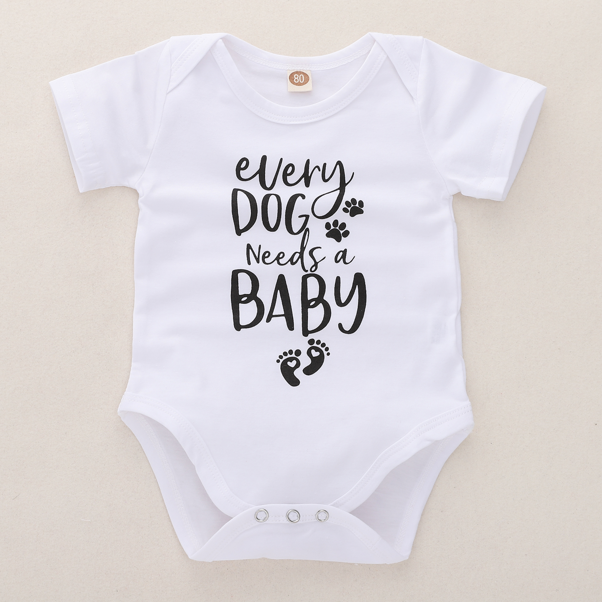 

Baby DOG Letter Print Bodysuit