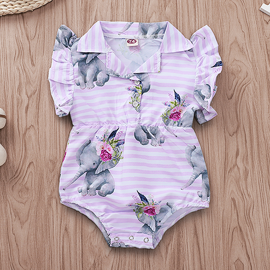 

Baby Flutter-sleeve Floral Print Bodysuit