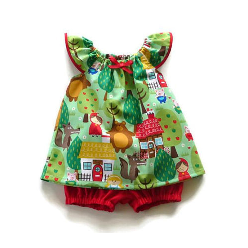 

2-piece Cartoon Print Top and Pantie Set for Baby Girl