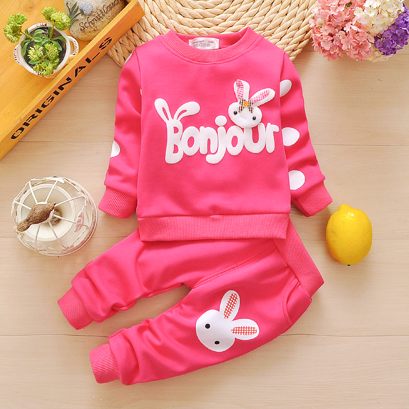 

2-piece Cute Bunny Decor Top and Pants for Baby Girl