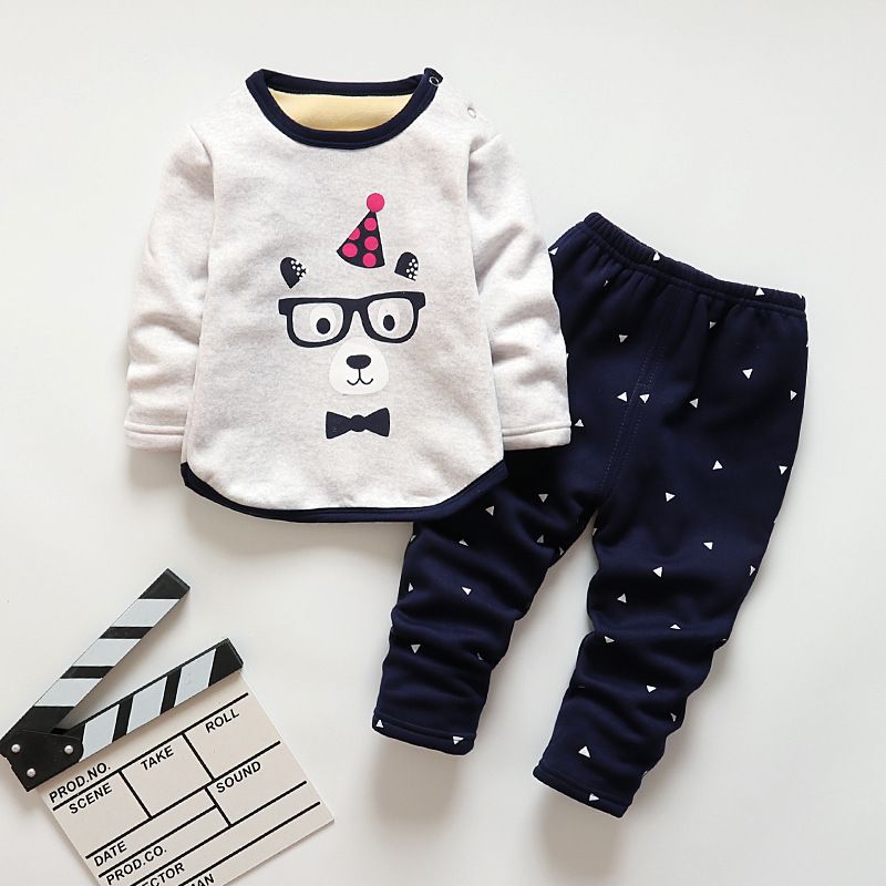 

Baby / Toddler Lovely Animal Print Long-sleeve Top and Triangle Pants Set