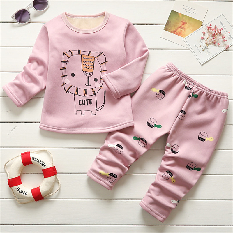 

Baby / Toddler Cute Cartoon Lion Print Long-sleeve Top and Pants Set