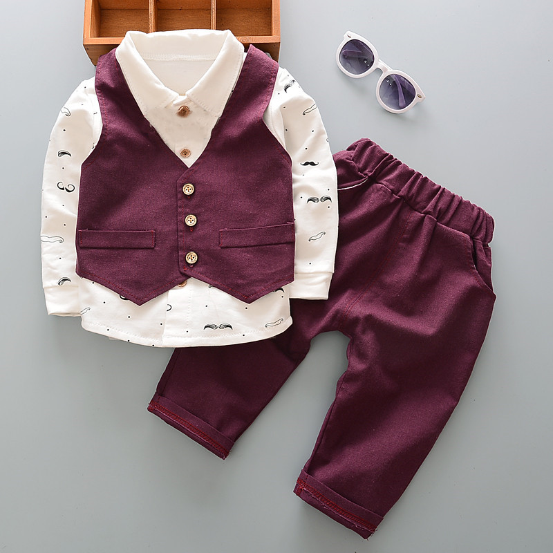 

Baby Boy Gentle Shirt Top and Solid Pants Set