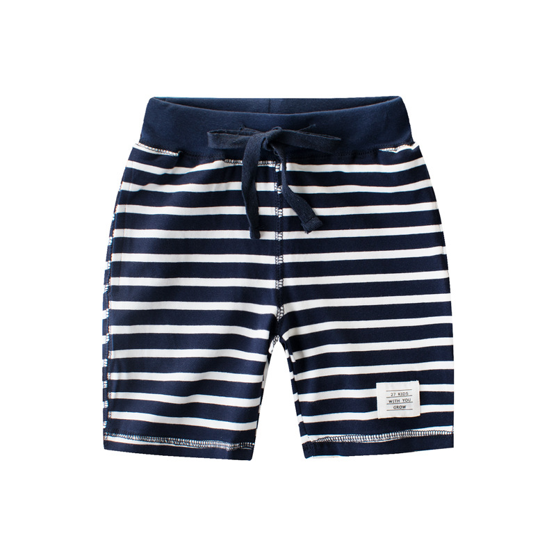 

Trendy Striped Applique Decor Shorts for Boy