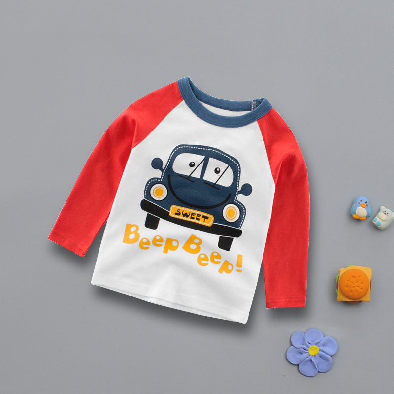 

Autumn Print Letter and Car Long-sleeve Round Neck for Boy