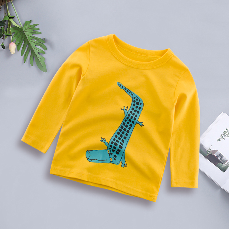 

Pure Cotton Print Crocodile Round Neck Long-sleeve Top