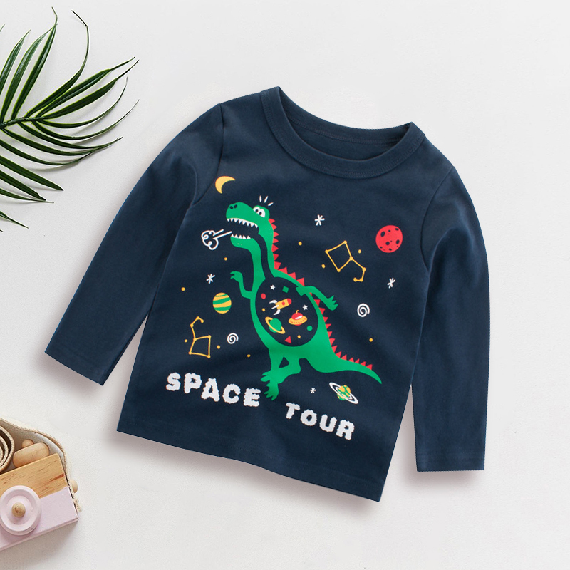 

Dinosaur And Space Print Long-sleeve Top