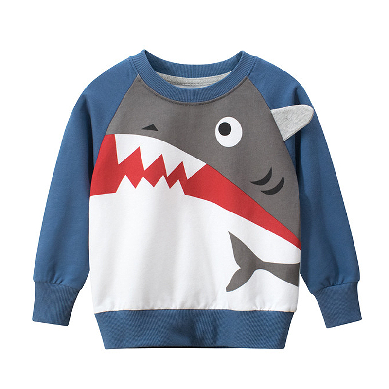 

Stylish Cartoon Shark Print Sweatshirt