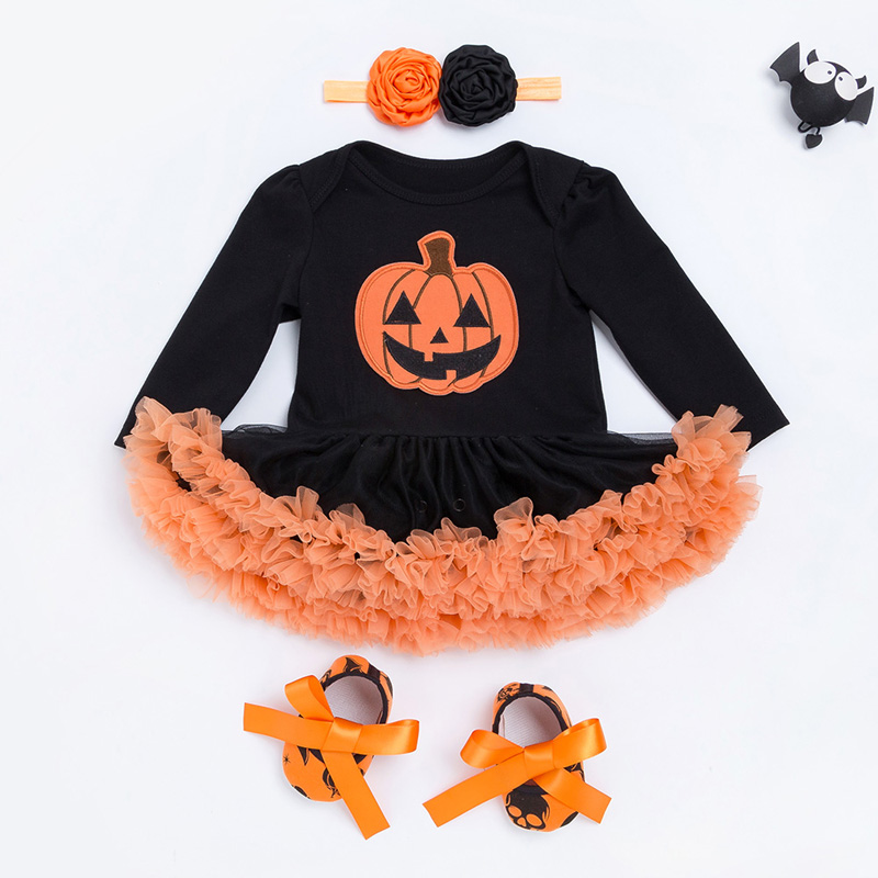 

3-piece Happy Halloween Tutu Bodysuit Set for Baby Girl