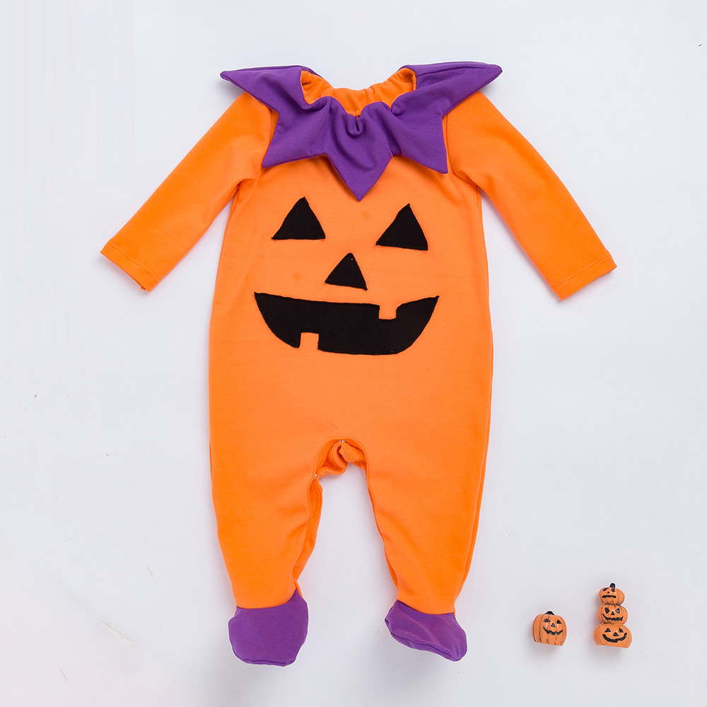 

Baby Girl Halloween Style Doll Collar Long-sleeve Jumpsuit