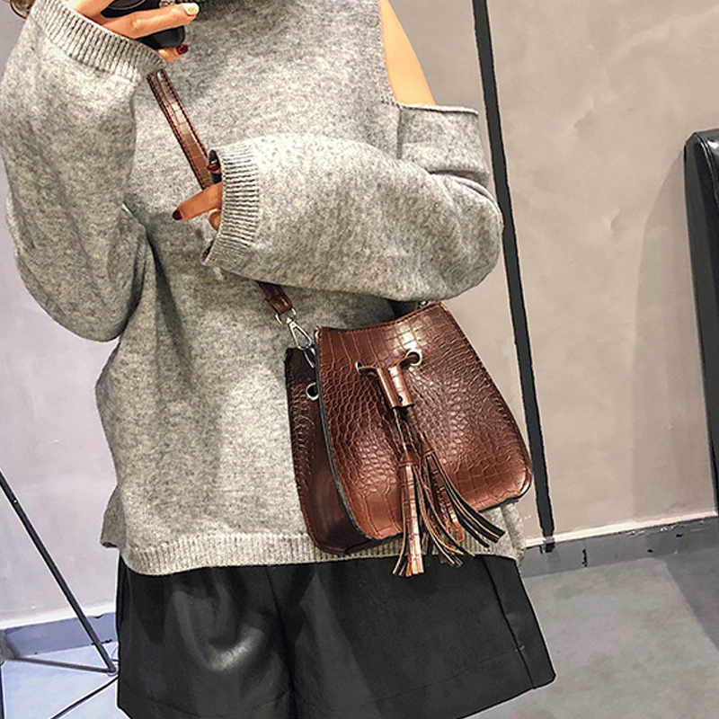 

Trendy Crocodile Skin Crossbody Bag