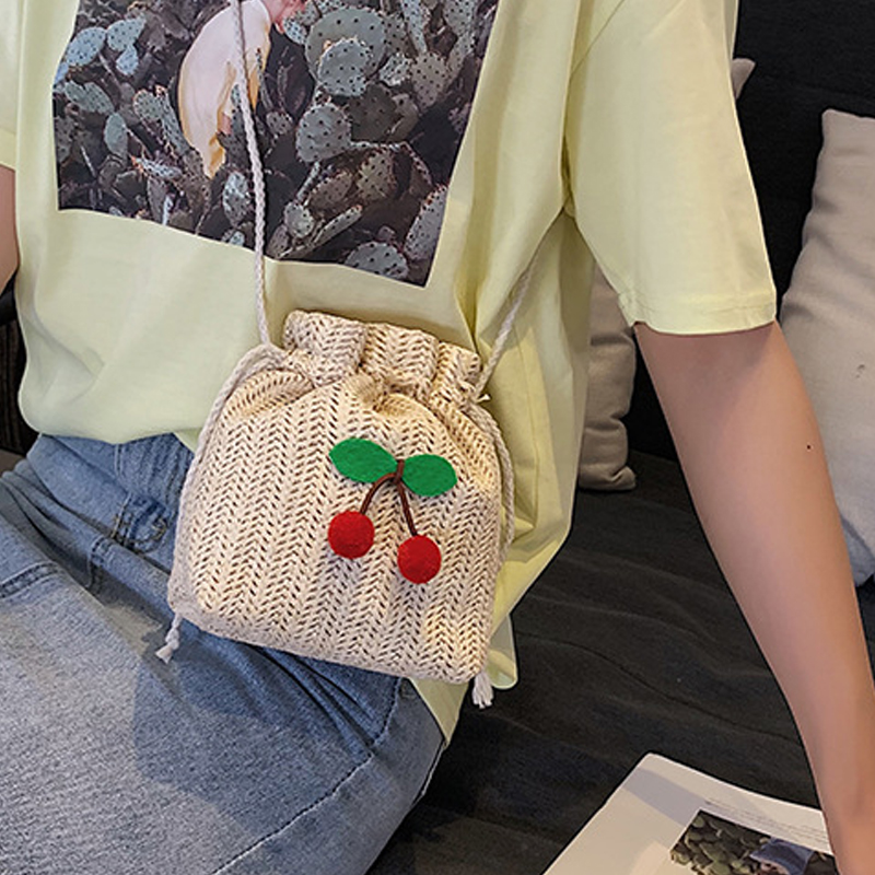 

Concise Cherry Decor Crossbody Bag