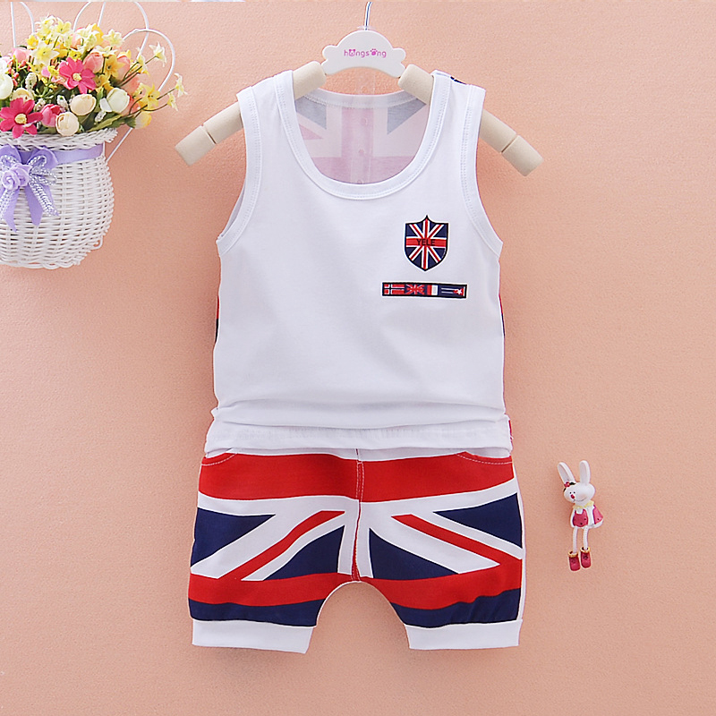 

Baby / Toddler UK Flag Embroidery Tank and Shorts Set