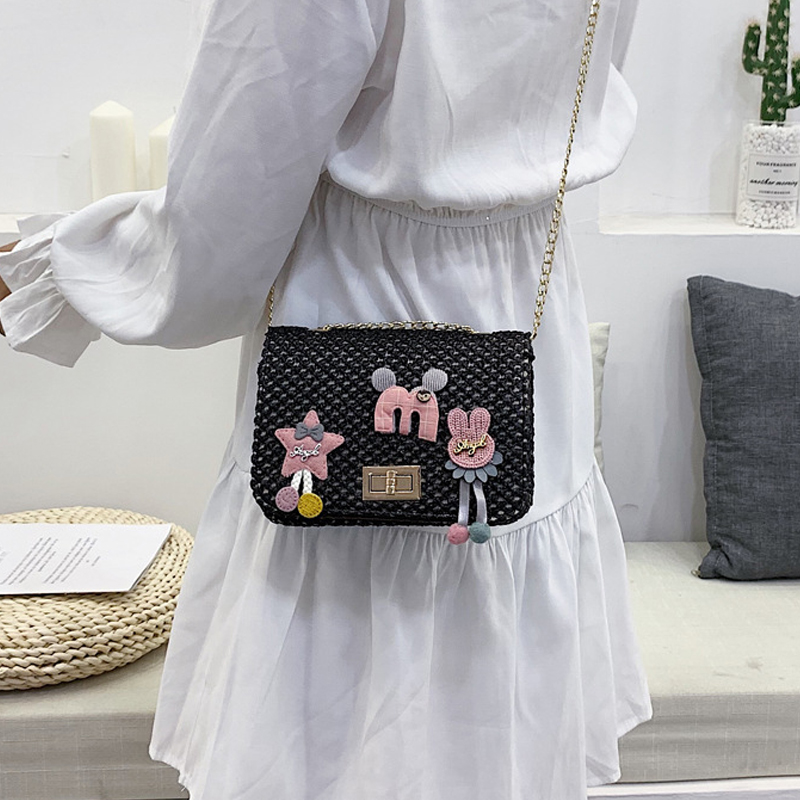 

Cartoon Decor Grained Crossbody Bag