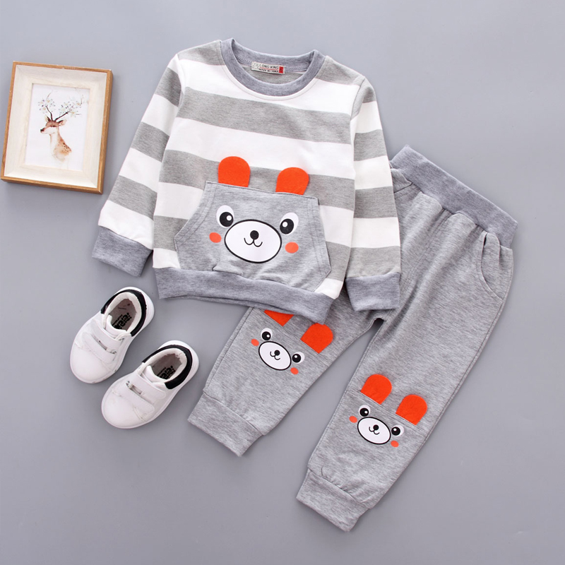 

Baby / Toddler Lovely Cartoon Animal Print Striped Top and Pants Set